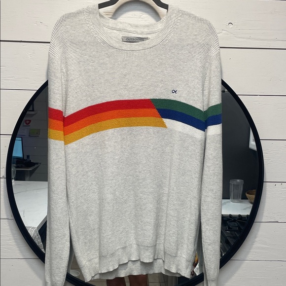 Outerknown Other - Outerknown Ivory Crewneck Sweater with Vibrant Stripes